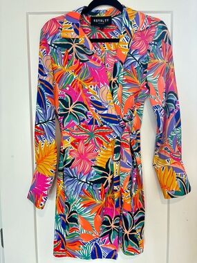 Royalty For Me Vibrant Floral Wrap Dress - Red, Blue, Purple, Yellow, Green